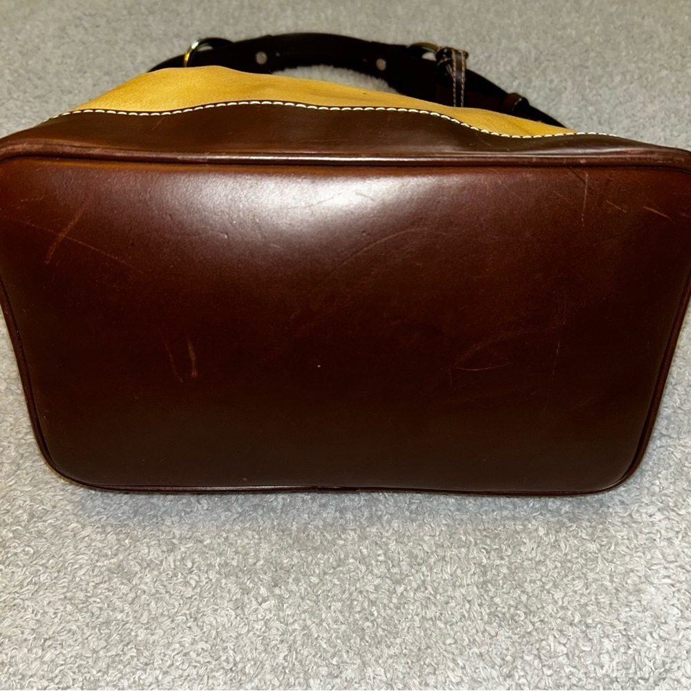 Dooney & Bourke Yellow and Brown Hobo Bag - Picture 2 of 13